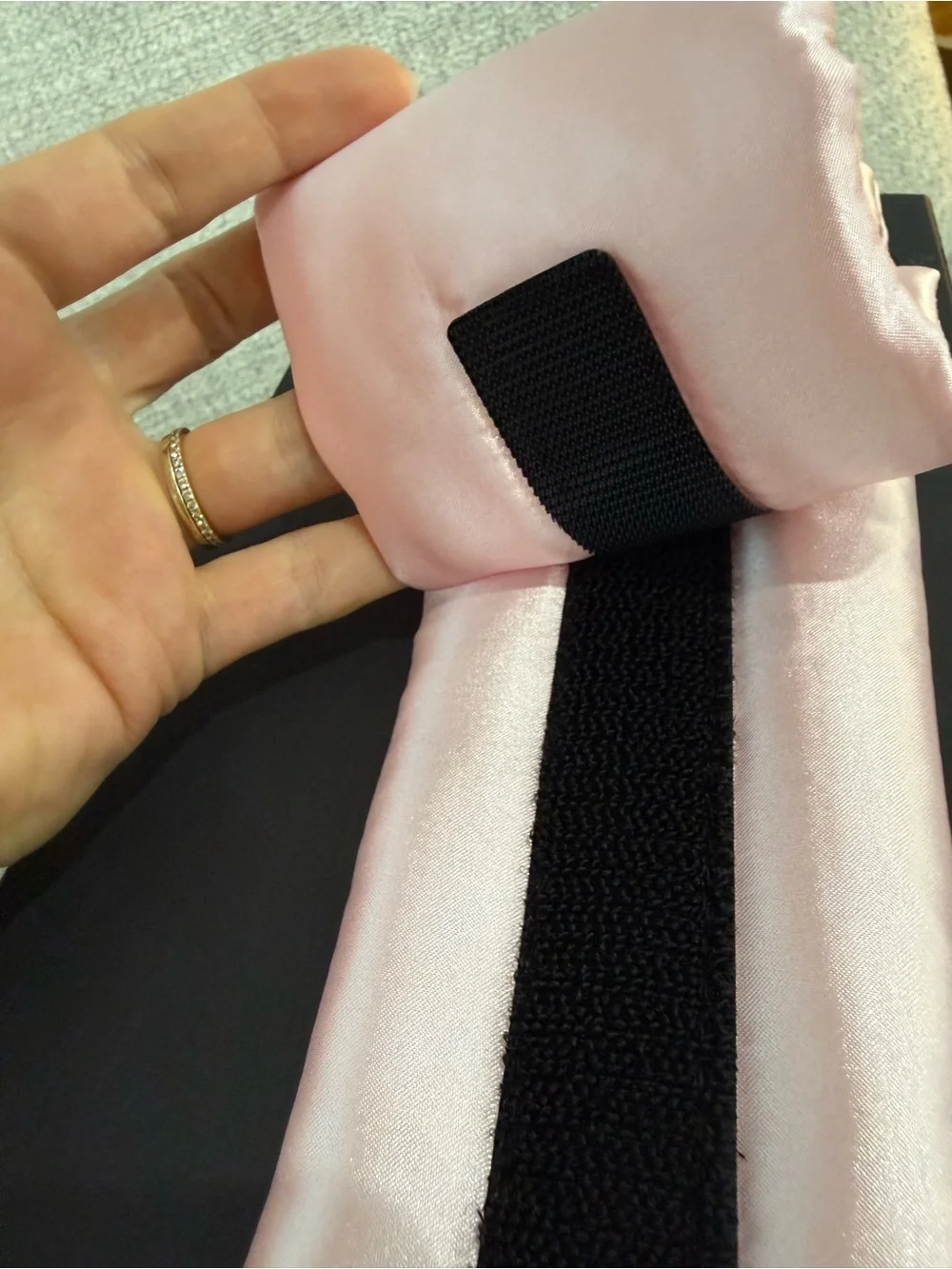 Blush Pink Satin Eye Mask For Travel and Rest
